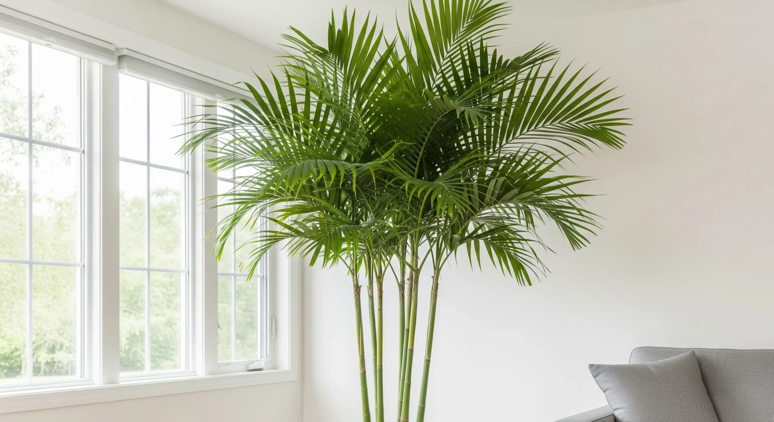 A graceful Areca Palm with tall, arching green fronds, a powerful **air purifying plant** and natural humidifier for spacious interiors.